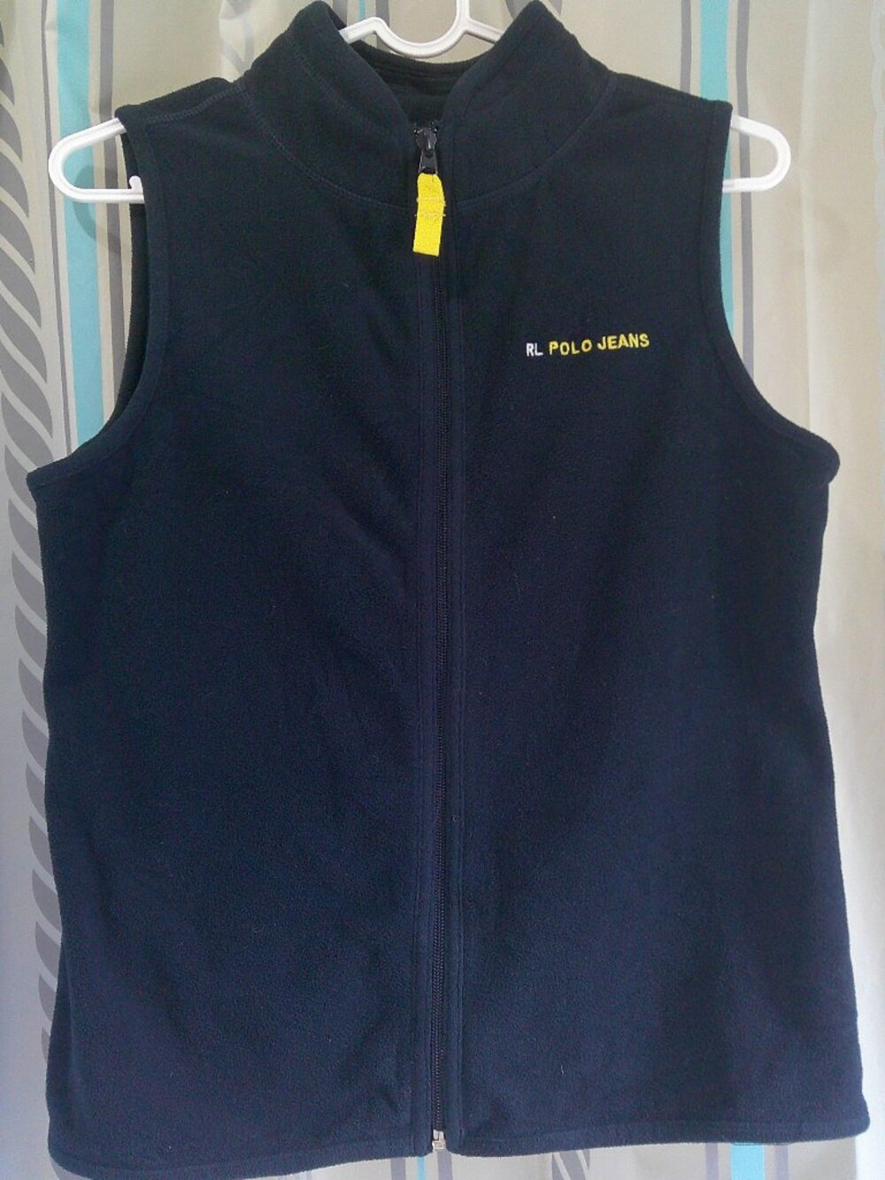 RALPH LAUREN Polo Jeans Deep Navy Fleece Zip VEST Child Sz M (10/12)